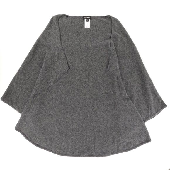 NEW Bebe 100% Cashmere Cape Cardigan Sweater Old Money Quiet Luxury Lagenlook - Picture 2 of 6